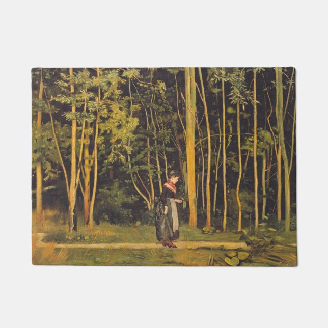 Walking at the Forest Edge (by Ferdinand Hodler) Doormat (Front)