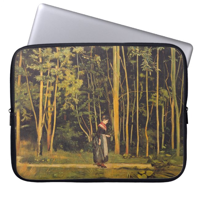Walking at the Forest Edge (by Ferdinand Hodler) Laptop Sleeve (Front)