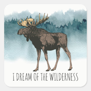 Walking Bear Dream Of The Wilderness  Square Stick Square Sticker