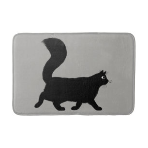 Walking Black Cat Cool Kitty Lover's Bath Mat