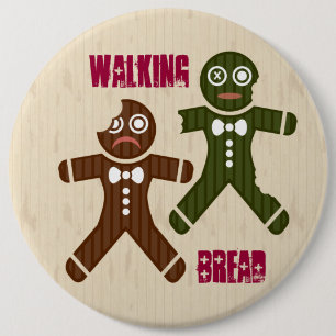 Walking Bread 6 Cm Round Badge