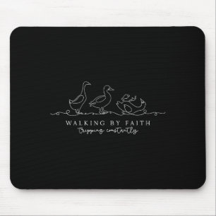 Walking By Faith Tripping Constantly Funny Christi Mouse Mat
