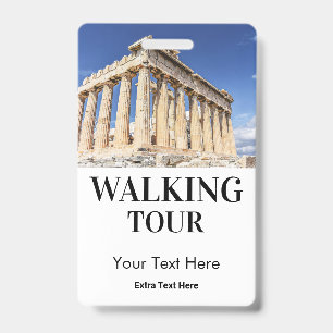 Walking City Tour Photo & Logo Badge ID Badge