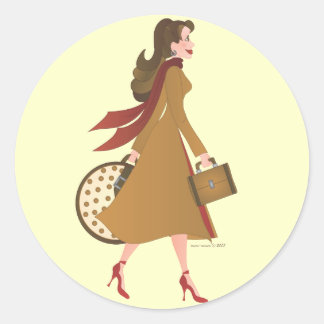 Walking Classic Round Sticker