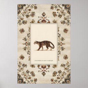 Walking Clouded Leopard Poster Print Neutral