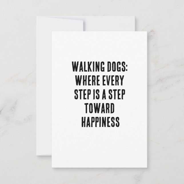 Walking dogs: where every step is a step towards  thank you card (Front)