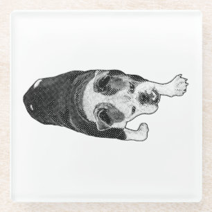 Walking Dot Dog Brings Energy To Table Gatherings Glass Coaster