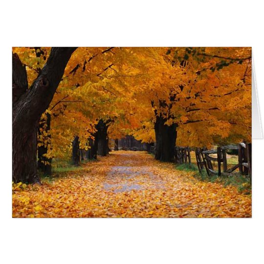 Walking Down Autumn's Memory Lane Card