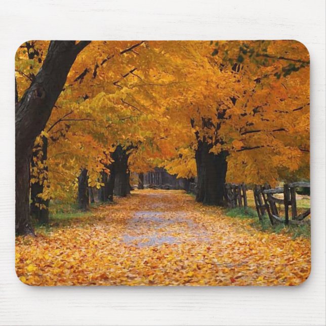 Walking Down Autumn's Memory Lane Mouse Mat (Front)
