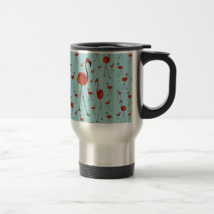 Walking flamingoes travel mug