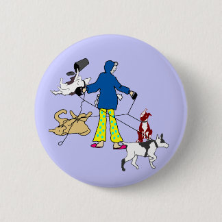 Walking Flyball Dogs 6 Cm Round Badge