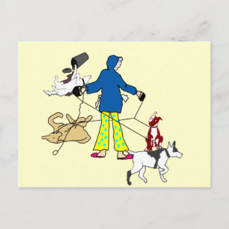 Walking Flyball Dogs Postcard