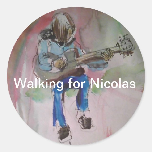walking for Nicolas for Cystic Fibrosis Classic Round Sticker (Front)