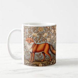 Walking Fox William Morris Inspired Coffee Mug
