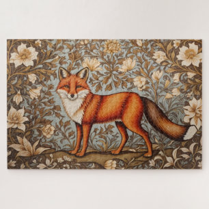 Walking Fox William Morris Inspired Jigsaw Puzzle