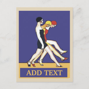 Walking Gals on the Jersey Shore, vintage style. P Postcard