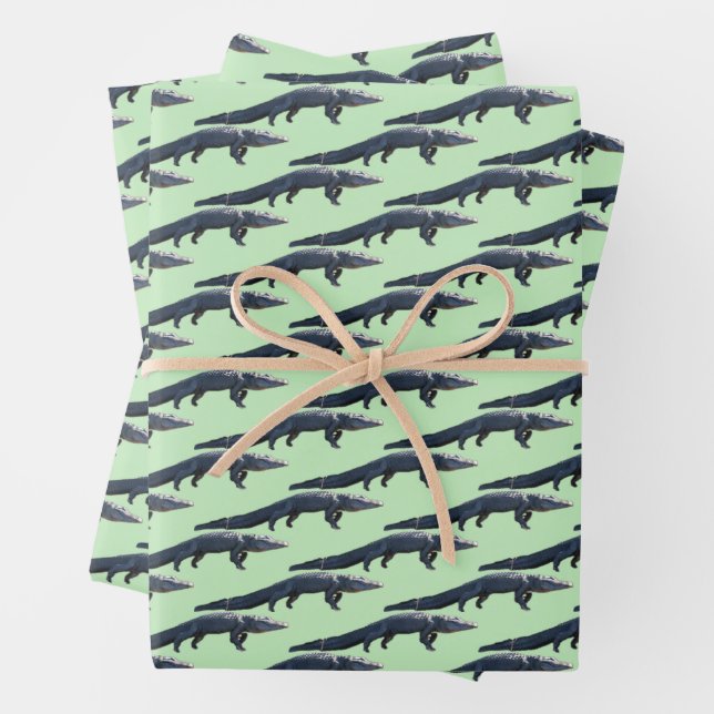 Walking Gator Wrapping Paper Sheets (In situ)