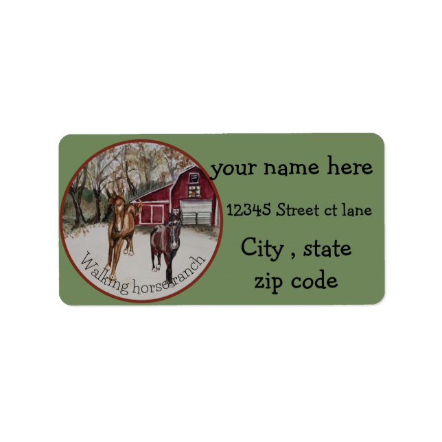 walking horse ranch address label (Front)
