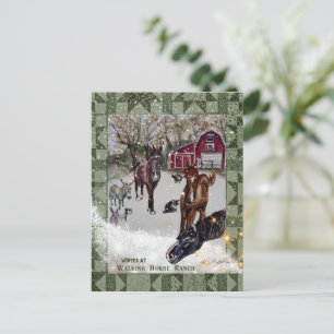 walking horse ranch postcard