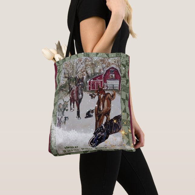 walking horse ranch tote bag (Close Up)
