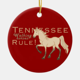 Walking Horses Rule Ceramic Tree Decoration
