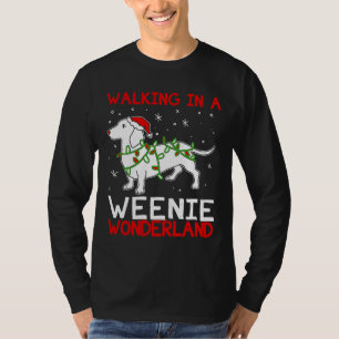 Walking In A Weenie Wonderland Christmas Dachshund T-Shirt