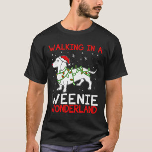 Walking In A Weenie Wonderland Christmas Dachshund T-Shirt