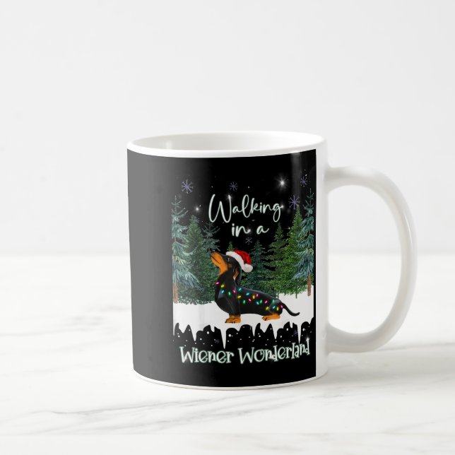 Walking In A Wiener Wonderland Dachshund  Coffee Mug (Right)