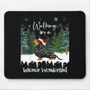 Walking In A Wiener Wonderland Dachshund  Mouse Mat