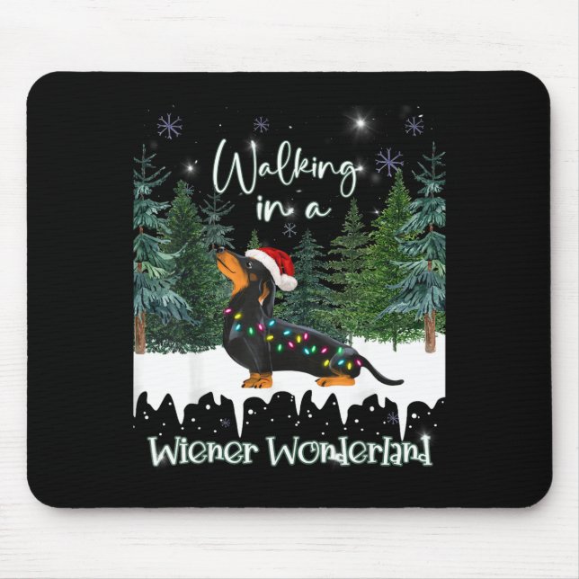 Walking In A Wiener Wonderland Dachshund  Mouse Mat (Front)