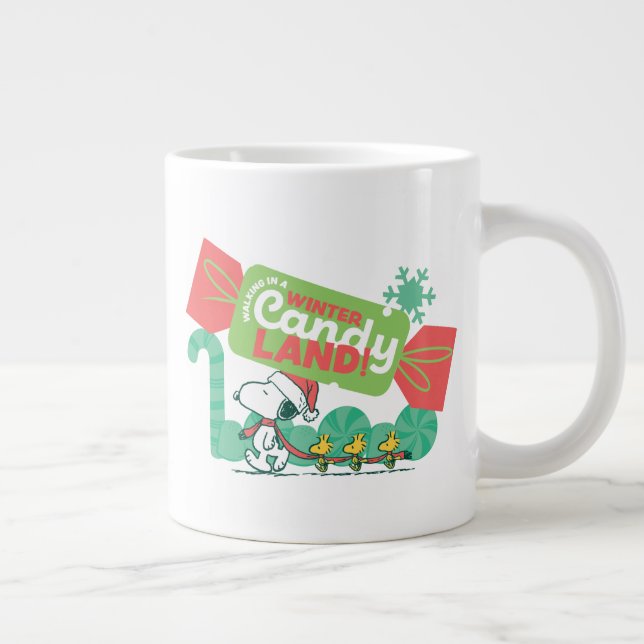 Walking In A Winter Candy Land! Large Coffee Mug (Right)