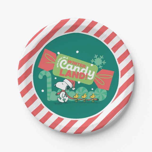 Walking In A Winter Candy Land! Paper Plate (Front)