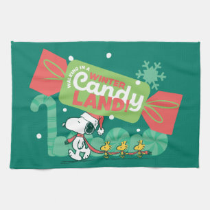 Walking In A Winter Candy Land! Tea Towel