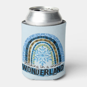 Walking in a Winter Wonderland Blue Rainbow Can Cooler