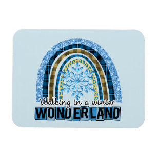 Walking in a Winter Wonderland Blue Rainbow Magnet
