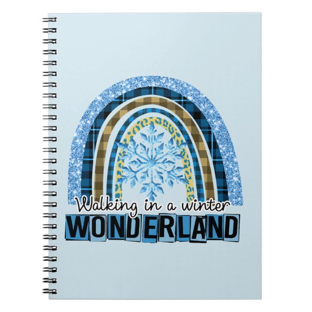 Walking in a Winter Wonderland | Blue Rainbow Notebook (Front)