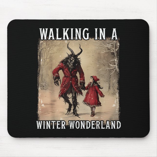 Walking In A Winter Wonderland Krampus Creepy Horr Mouse Mat (Front)
