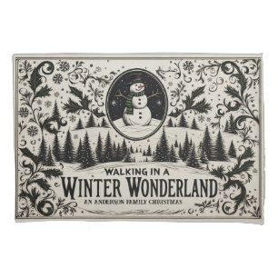 Walking in a Winter Wonderland Snowman Pillowcase