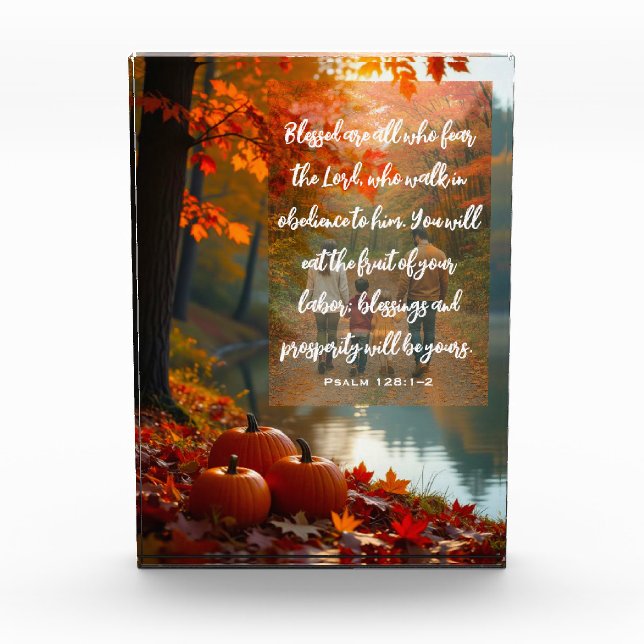 Walking in Grace: Autumn Family Scripture Photo Block (Front)
