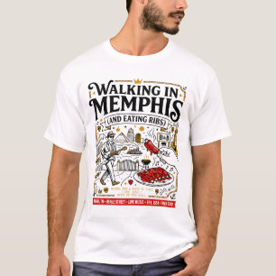 Walking In Memphis Tennessee Blues and BBQ T-Shirt