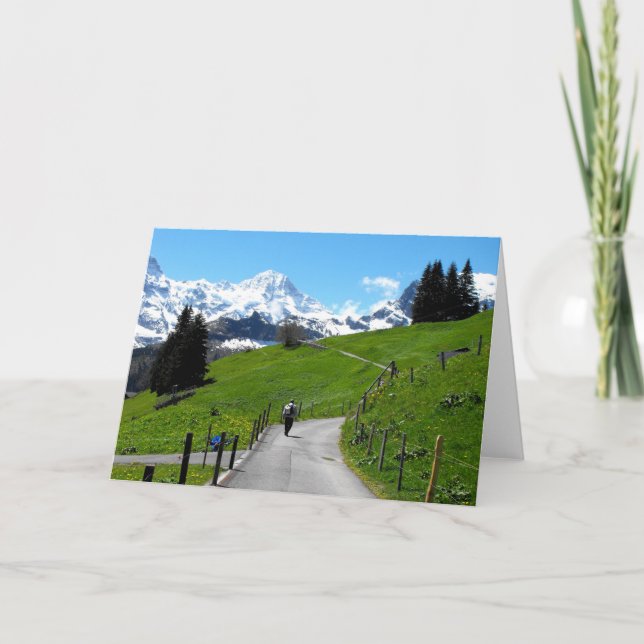Walking in Murren Holiday Card (Front)