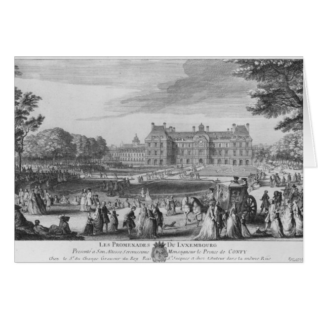 Walking in the Luxembourg gardens, 1729 (Front Horizontal)