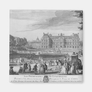 Walking in the Luxembourg gardens, 1729 Magnet