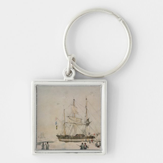 Walking in the Pack, Ross Expedition, 1842 Key Ring (Front)