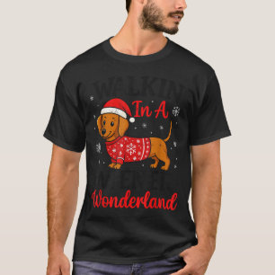 Walking In Weiner Wonderland Mini Dachshund Christ T-Shirt