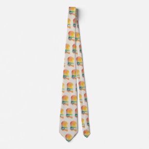 Walking into the Waves Abstract Beach Art Tie