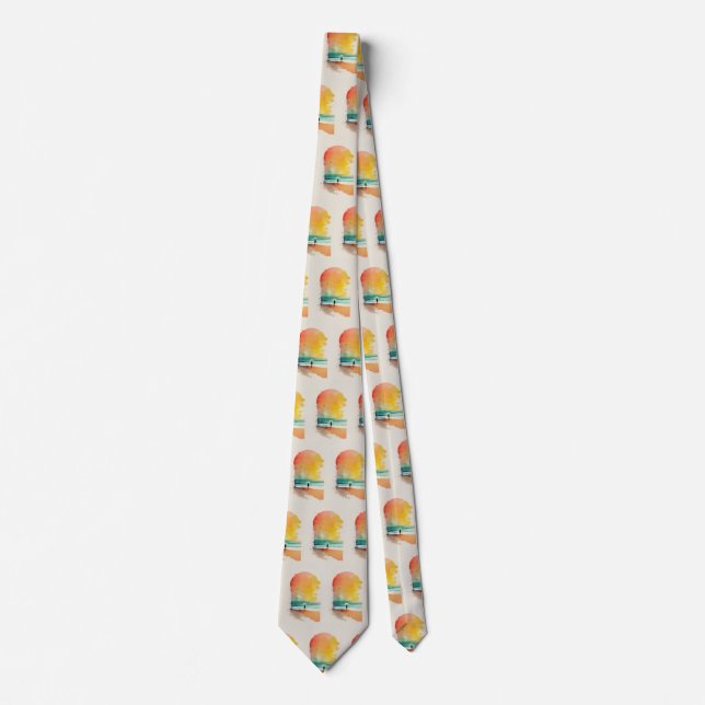 Walking into the Waves Abstract Beach Art Tie (Front)