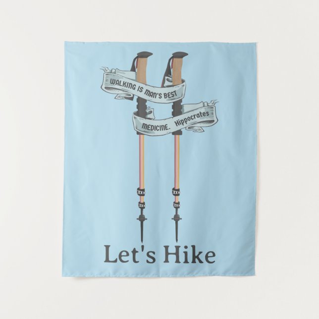 walking is the best medic Hippocrates hiking pulse Tapestry (Front)