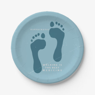 Walking is the best medicine Hippocrates quote Paper Plate