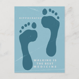 Walking is the best medicine Hippocrates quote Postcard